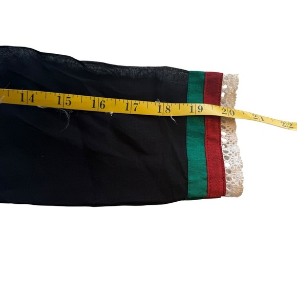 Asopalav Indian Salwar Kameez Black Red White XL Embroidered Lace Sheer Sleeves - Picture 12 of 15